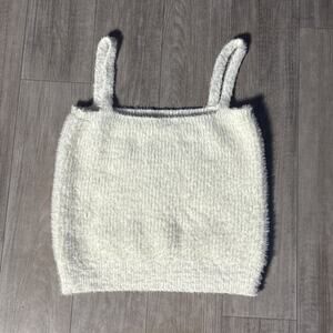 Willow & Wind Eyelash Knit Ivory Crop Top Size Medium. Fuzzy Top